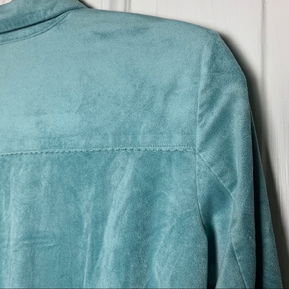 π Turquoise Faux Suede Top - Picture 6 of 12